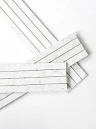 Modern Long Marble Carrara Gray Backsplash Mosaic Tile BA1077 2