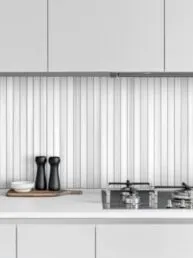 Modern Long Marble White Gray Backsplash Mosaic Tile BA1079