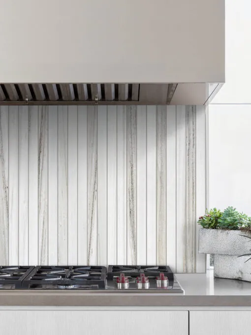 Modern Long Marble Rosewood Gray Backsplash Mosaic Tile BA1080