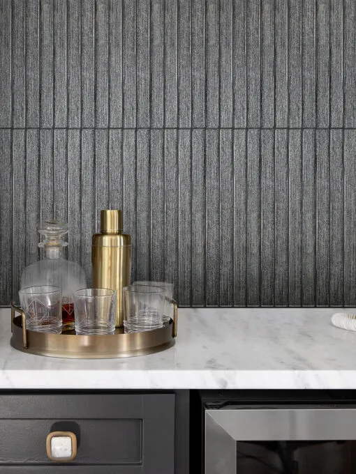 Shimmery Black Glass Modern Backsplash Tile BA8021