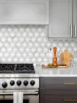 Dark Gray Kitchen with Backsplash Tile BA6317