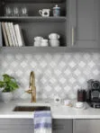 Gray Kitchen Cabinets With Backsplash Tile BA6317