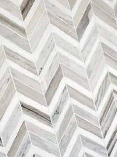 Modern Chevron White Gray Brown Marble Mosaic Backsplash Tile BA6320 5