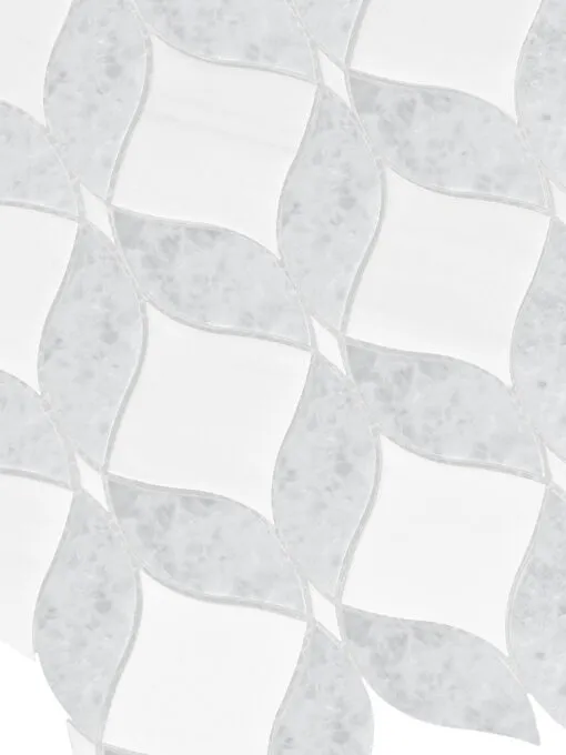 White Gray Waterjet Mosaic Kitchen Backsplash Tile BA6317 2