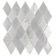 Gray Glass and Marble Rhomboid Design Backsplash Tile