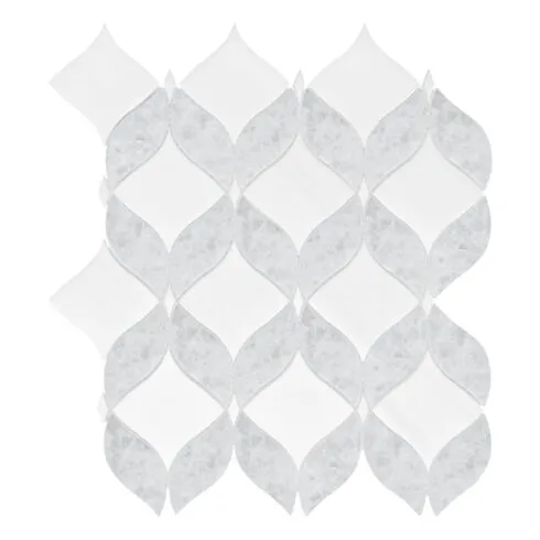 White Gray Waterjet Mosaic Kitchen Backsplash Tile BA6317 1
