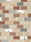 Brown Beige Slate Shell Glass Backsplash Tile