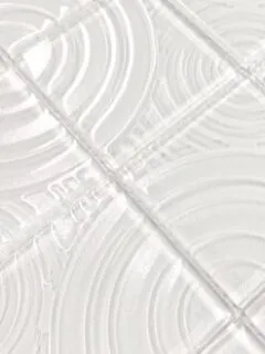 White glass mosaic backsplash pattern design BA64001 2