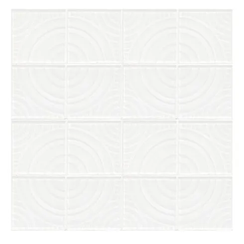 White glass backsplash tile with 3D pattern BA64001 1