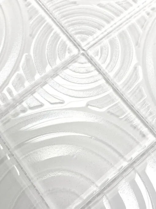 White glass mosaic backsplash pattern design BA64001 1