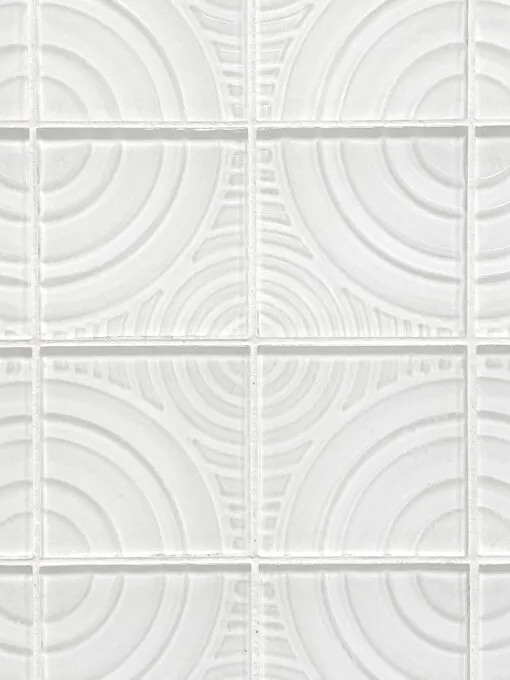 White glass mosaic backsplash pattern design BA64001 6