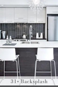 black subway backsplash tile ideas kitchen countertops
