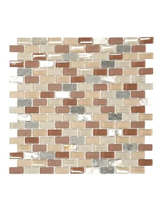 Brown Beige Slate Shell Glass Backsplash Tile - BA1161 - Image 4