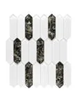 Glass Brown Pearl Picket Backsplash Tile BA6708 mosaic