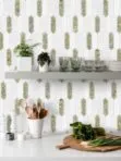 Glass Green Pearl Picket Backsplash Tile BA6710