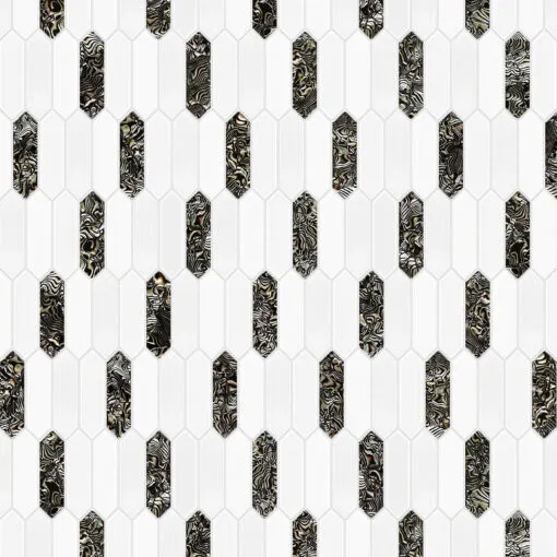Glass Brown Pearl Picket Backsplash Tile BA6708 6
