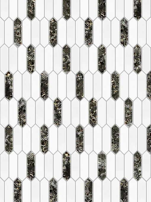 Glass Brown Pearl Picket Backsplash Tile BA6708 2