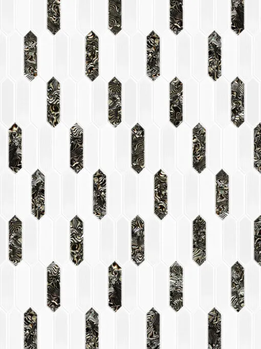 Glass Brown Pearl Picket Backsplash Tile BA6708 4