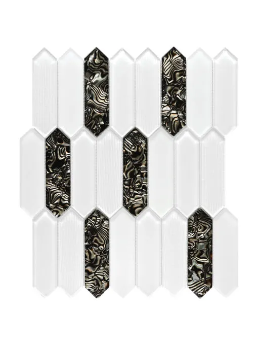 Glass Brown Pearl Picket Backsplash Tile BA6708 mosaic