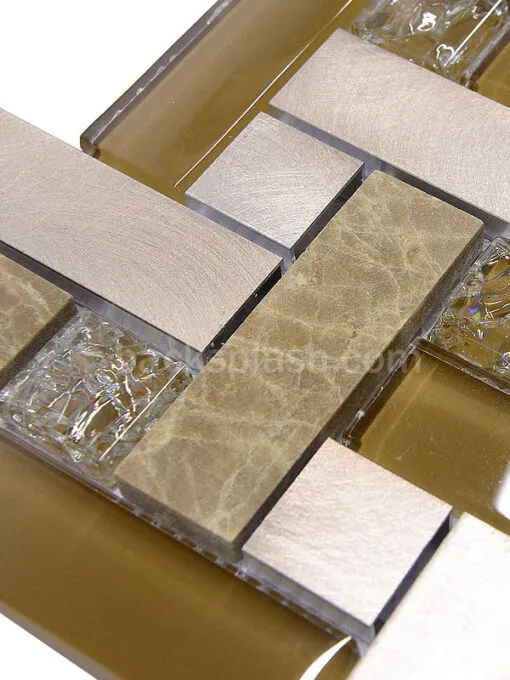 Modern Brown Marble Mixed Kitchen Backsplash Tile - BA1127 - Image 6
