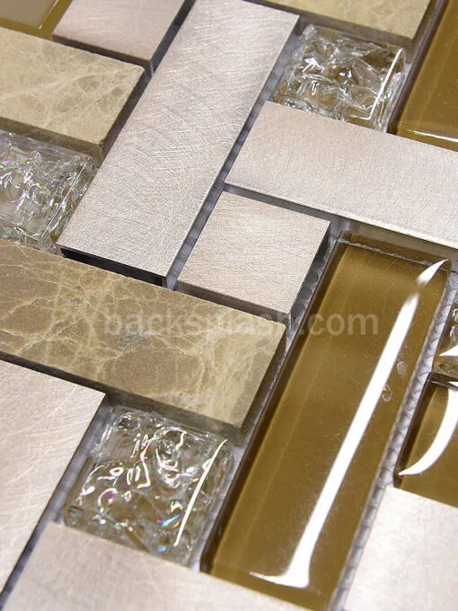 Modern Brown Marble Mixed Kitchen Backsplash Tile - BA1127 - Image 5