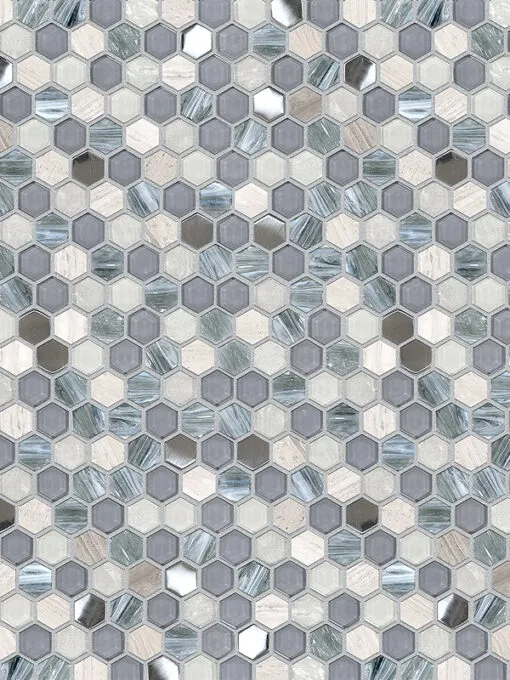 Blue Gray Marble Glass Backsplash Tile BA62026