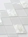 White Glass Shell Diamond Mosaic Backsplash Tile BA6706 3