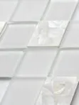 White Glass Shell Diamond Mosaic Backsplash Tile BA6706 4