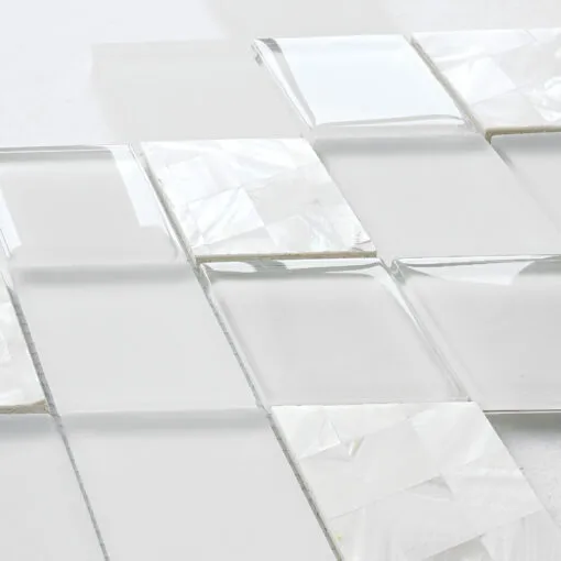 White Glass Shell Diamond Mosaic Backsplash Tile BA6706 9