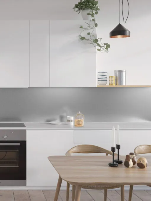 Modern Kitchen Silver Steel Metal Groutless Backsplash Tile BA8802