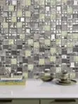 Glass Metal Green Shell Glass Backsplash Tile BA62012