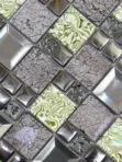 Glass Metal Green Shell Glass Backsplash Tile BA62012 4