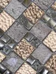 Glass Metal Rose Gold Shell Glass Backsplash Tile BA62015 4