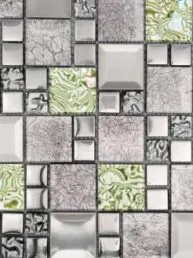 Glass Metal Green Shell Glass Backsplash Tile BA62012 3
