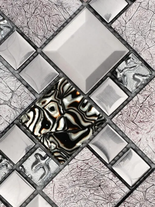 Glass Metal Brown Shell Glass Backsplash Tile BA62013 2
