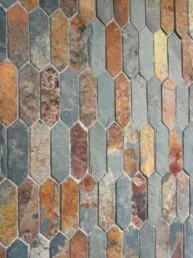 Rustic brown gray picket slate mosaic backsplash tile BA1066 11