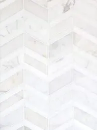 White Gray Gold Chevron Marble Mosaic Backsplash Tile BA6311 11