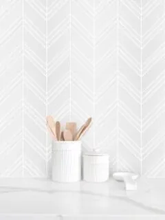 Large White Chevron Marble Backsplash Mosaic Tile BA6301 1