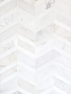 White Gray Gold Chevron Marble Mosaic Backsplash Tile BA6311 11