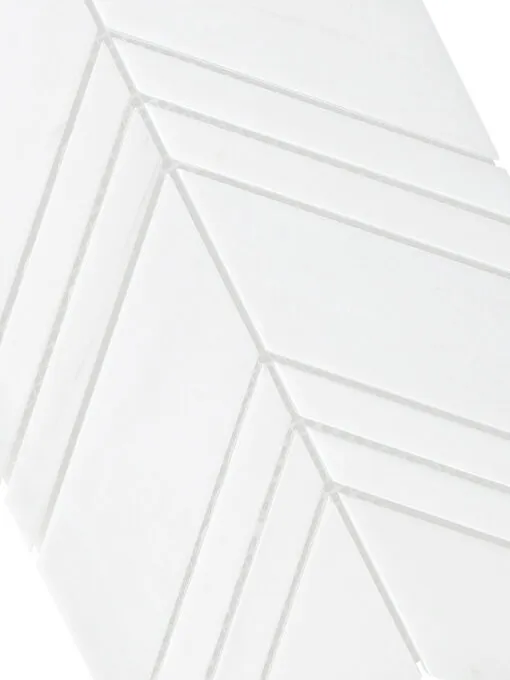 Large White Chevron Marble Backsplash Mosaic Tile BA6301 5
