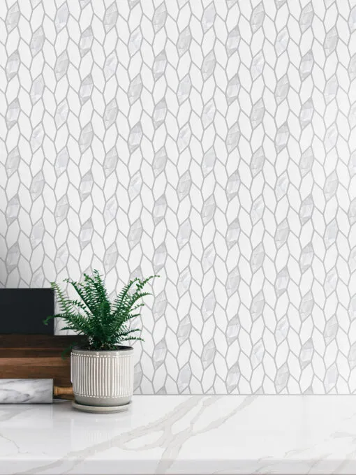 Luxury White Mother of Pearl Marble Backsplash Tile BA7005 1