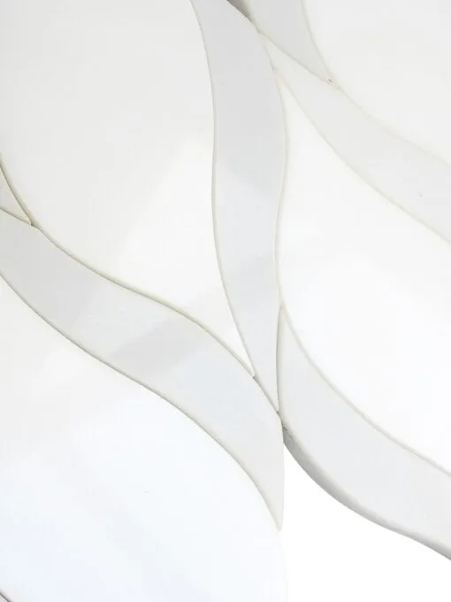 White Gray Waterjet Luxury Mosaic Backsplash Tile BA7006 3