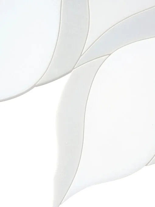 White Gray Waterjet Luxury Mosaic Backsplash Tile BA7006 4