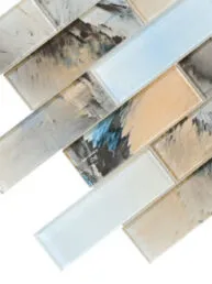 Blue Brown Subway Glass Backsplash Tile 3 BA8002