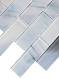 Blue Glass with Sparkle Design Subway Backsplash Tile 3 BA8010