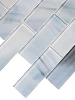 Blue Glass with Sparkle Design Subway Backsplash Tile 3 BA8010