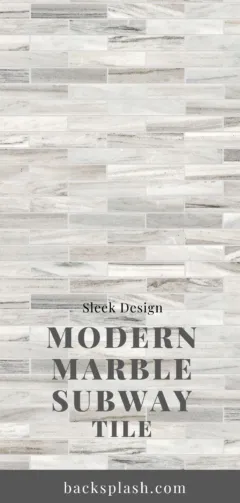 Modern Gray White Marble Subway Kitchen Backsplash Tile BA1034 #whitekitchenbacksplash #whitebacksplash#modernbacksplash #whitegraybacksplash #marblebacksplash #subwaybacksplash #whitemarblebacksplash
