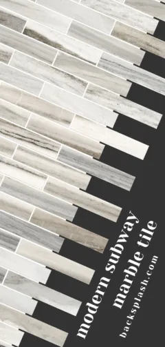 White Gray Modern Marble Kitchen Backsplash Tile BA1034