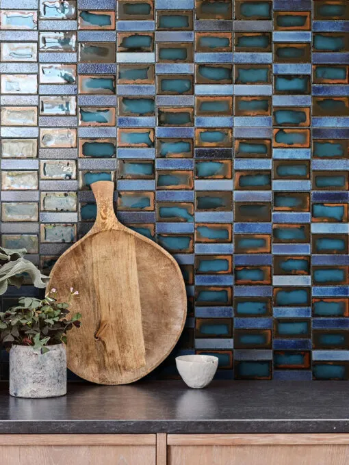 Blue Rustic Glass Backsplash Tile BA6204