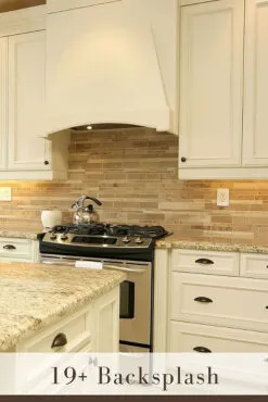 travertine subway backsplash tile idea